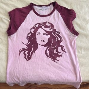 Women's Pink Graphic Top bionic woman